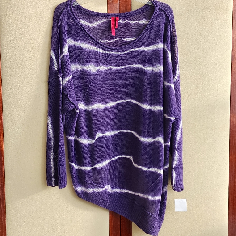 Long Sleeve Linen Tie Dye Top  L